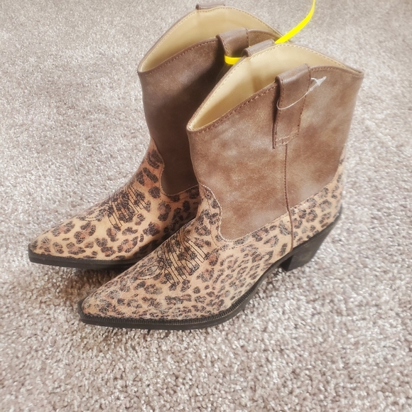 western leopard booties